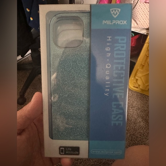 Sparkly blue iphone 14 Case - Picture 2 of 6